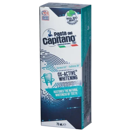 خمیردندان سفید کننده پاستا دل کاپیتانو مدل OX-Active Whitening حجم 75 میلی‌لیتر