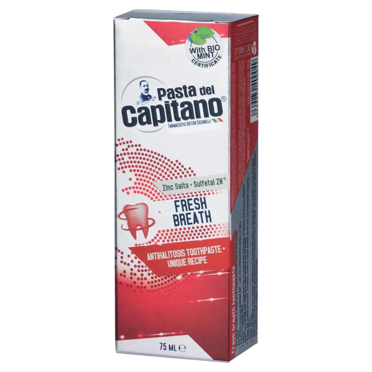 pasta-del-capitano-fresh-toothpaste-75ml خمیر دندان خوشبو کننده پاستا دل کاپیتانو مدل Fresh Breath حجم 75 میلیلیتر