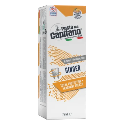 خمیر دندان پاستا دل کاپیتانو مدل Ginger با عصاره زنجبیل حجم 75 میلی‌لیتر