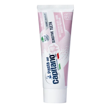 خمیردندان پاستا دل کاپیتانو مدل Sensitive Teeth مخصوص دندان‌های حساس حجم 75 میلی‌لیتر